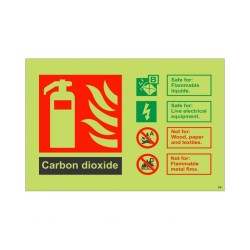 Glow In The Dark Foam Spray Fire Extinguisher Identification Sign 150mm x 100mm