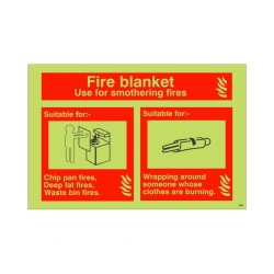 Glow In the Dark Fire Blanket Identification Sign