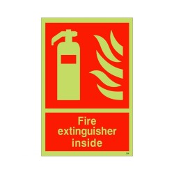 Glow in the Dark Fire Extinguisher Inside Sign