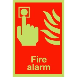 Glow in the Dark Fire Alarm Sign