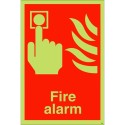 Glow in the Dark Fire Alarm Call Point Sign - Class C