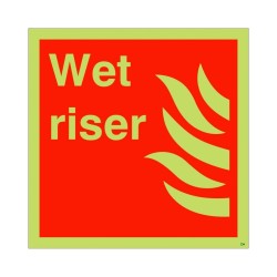 Glow in the Dark Wet Riser Sign