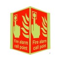 Photoluminescent Fire Alarm Call Point Projecting Sign
