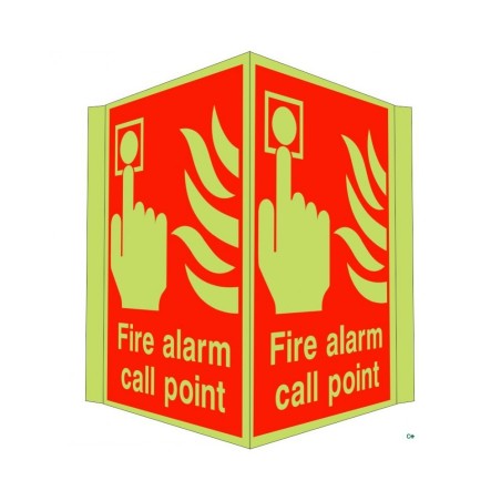 Photoluminescent Fire Alarm Call Point Projecting Sign