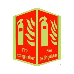 Photoluminescent Fire Extinguisher Projecting Sign