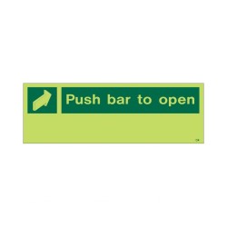 Photoluminescent Push Bar To Open Sign