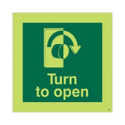 Photoluminescent Turn to Open Arrow Right Sign