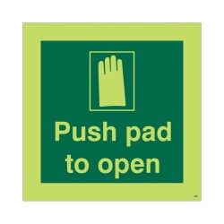 Photoluminescent Push Pad To Open Sign