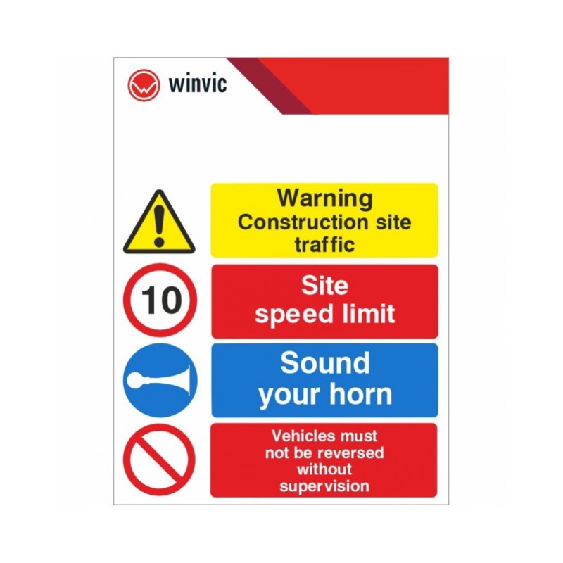 Warning Construction Site Traffic Site Speed Limit Sound Your Horn