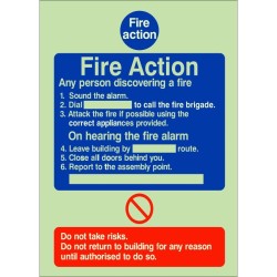 Any Person Discovering A Fire Action Sign 150 x 200mm