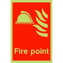 Glow in the Dark Fire Point Sign