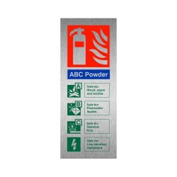 Photoluminescent ABC Powder Fire Extinguisher Identification Sign