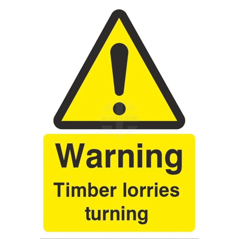 Warning Timber Lorries Turning Sign