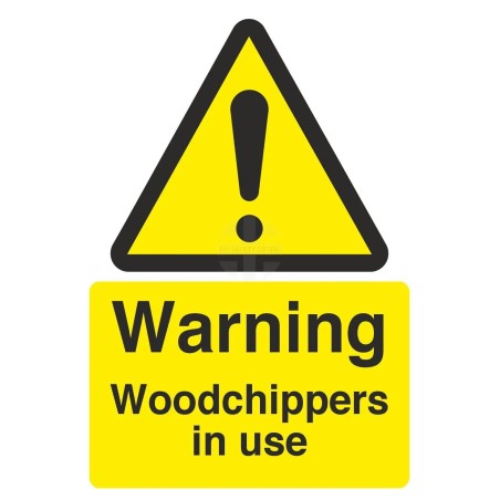 Warning Woodchippers In Use Sign