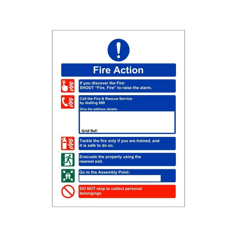 copy of Any Person Discovering A Fire Action Sign 150 x 200mm