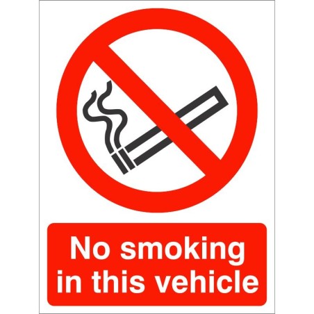 No Smoking In This Vehicle Sign