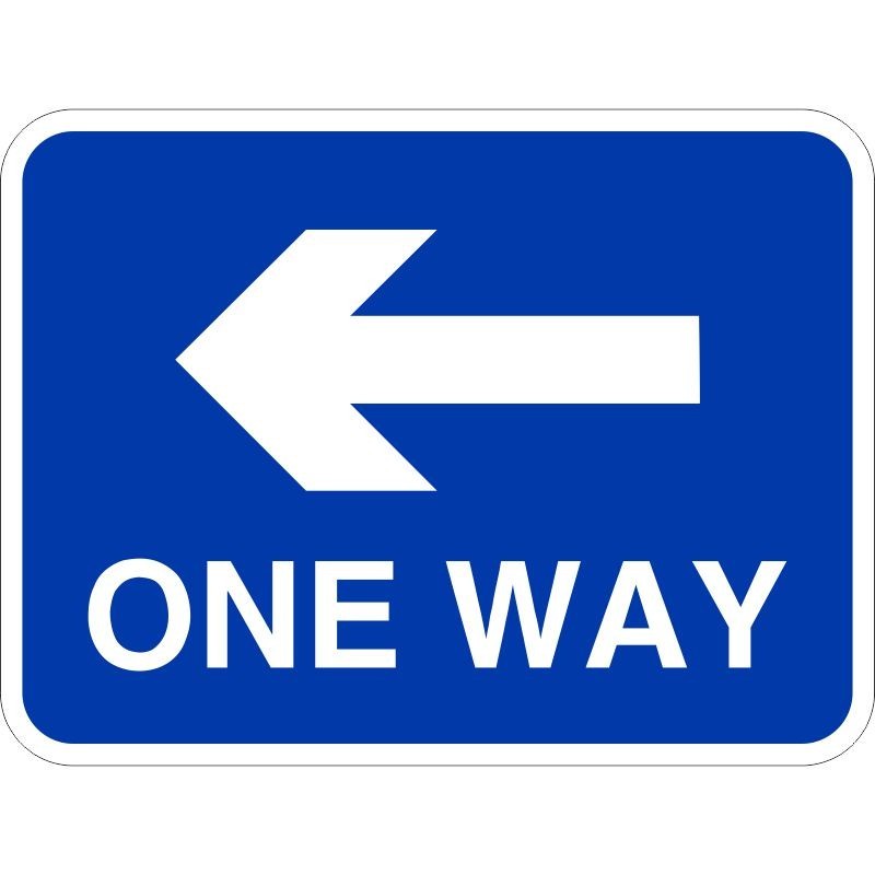 One Way Left Traffic Sign