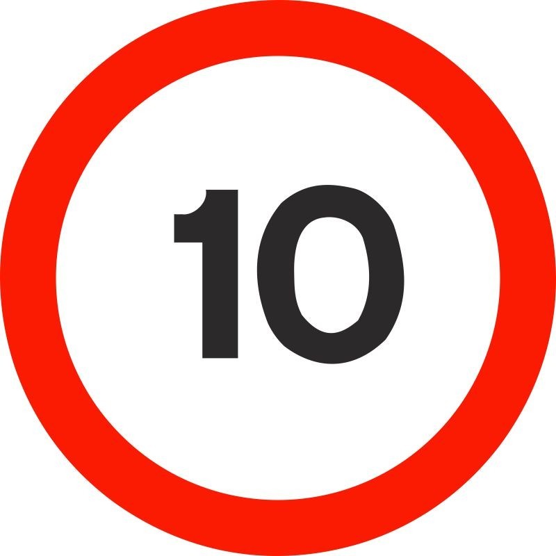 10 MPH Traffic Speed Limit Sign