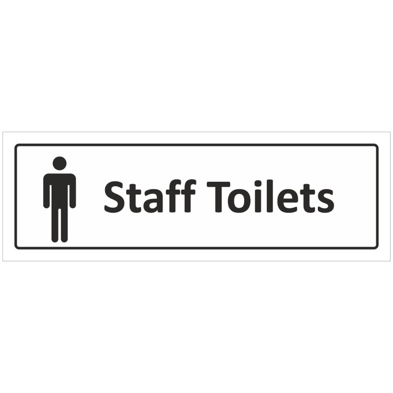 Male Staff Toilets Door Sign With Symbol