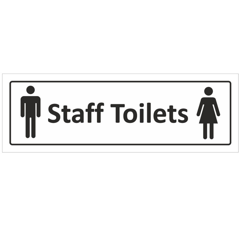 Staff Toilets Door Sign With Unisex Symbol