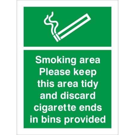 Smoking Area Please Keep This Area Tidy Sign