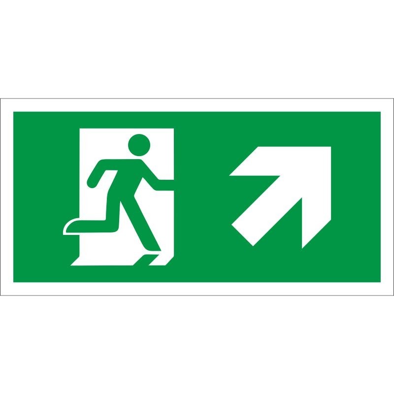 Fire Exit Up Right Sign