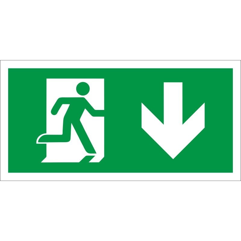 Running Man Arrow Down Sign