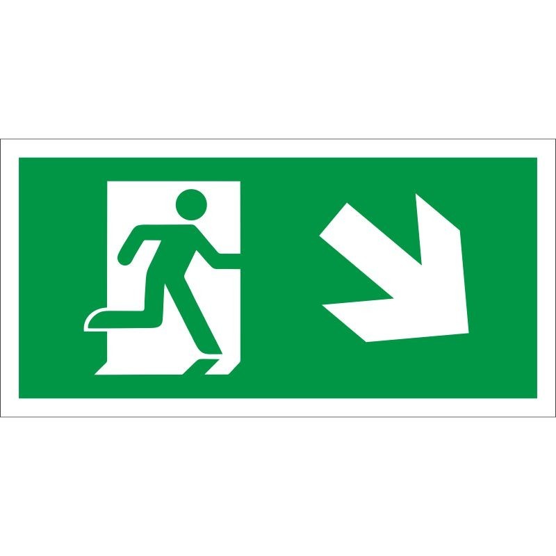 Running Man Arrow Down Right Sign