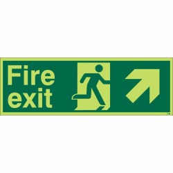 Glow in the Dark Fire Exit Up Right Sign