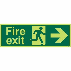 Photoluminescent Fire Exit Arrow Right Sign