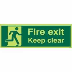 Photoluminescent Fire Exit Keep Clear Sign