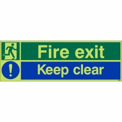 Photoluminescent Fire Exit Keep Clear Sign