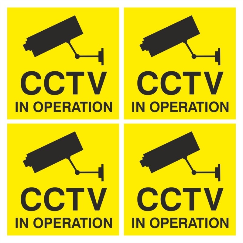 Pack of 4 CCTV In Operation Stickers