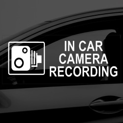 In Car Camera Recording CCTV Stickers (Pack of 8)