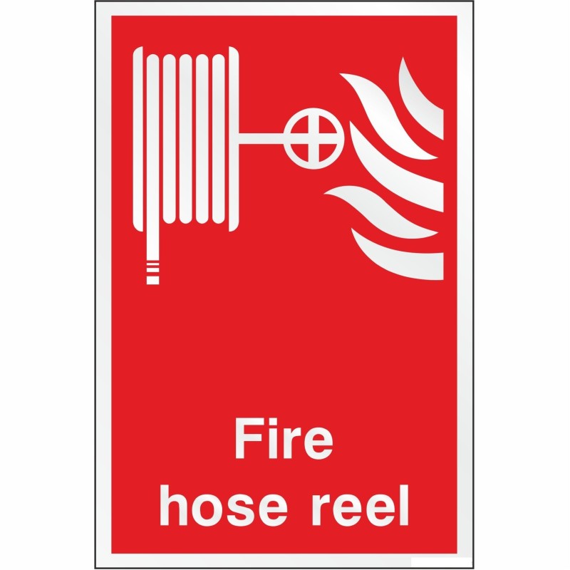 Fire Hose Reel Brushed Aluminium Sign