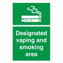 Designated Vaping And Smoking Area Sign