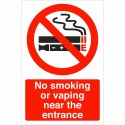 No Smoking Or Vaping Near The Entrance Sign