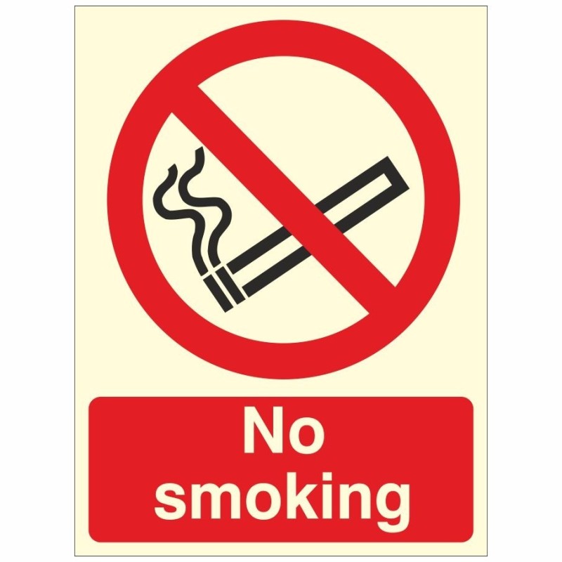 No Smoking Photoluminescent Sign