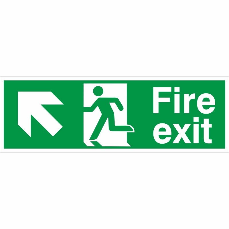 Fire Exit Arrow Up Left Sign