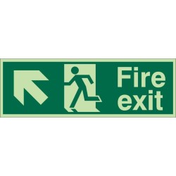 Fire Exit Arrow Up Left Sign