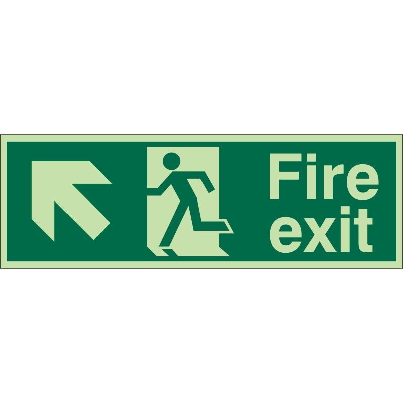 copy of Photoluminescent Fire Exit Arrow Up Right Sign