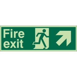 Fire Exit Arrow Up Right Sign