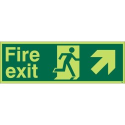 Fire Exit Arrow Up Right Sign