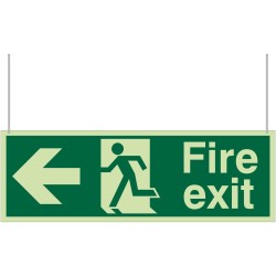 Fire Exit Left/Right Arrows Double Sided Hanging Sign