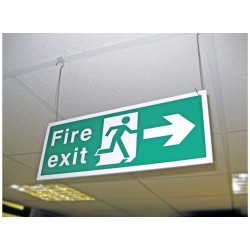 Fire Exit Left/Right Arrows Double Sided Hanging Sign