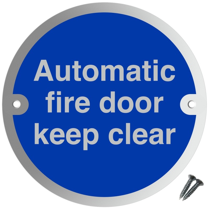 Automatic Fire Door Keep Clear Aluminium Sign