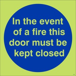 In The Event Of A Fire This Door Must Be Kept Closed Sign