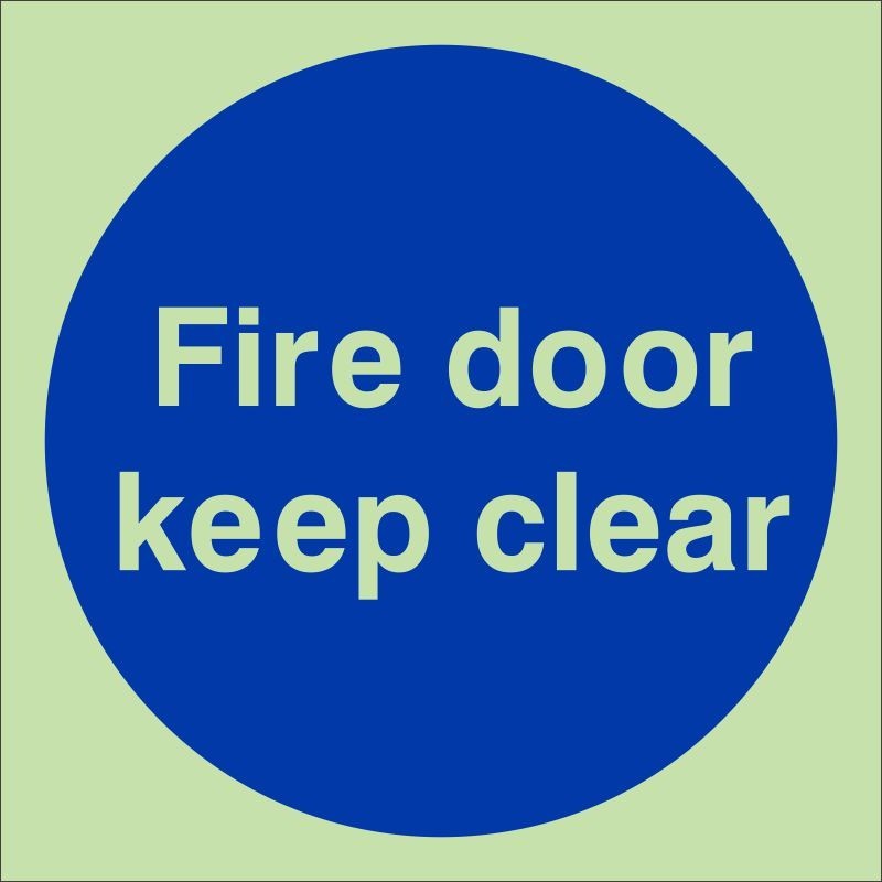 copy of Fire Door Keep Clear Photoluminescent Sign