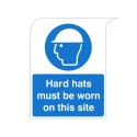 Curve Top Hard Hats Must Be Worn On This Site Sign