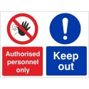 Authorised Personnel Only Keep Out Multi Message sign